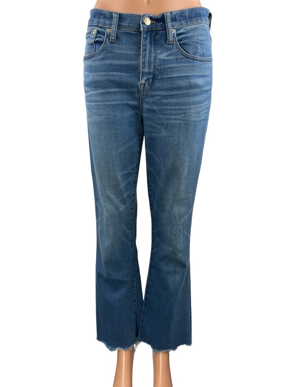 Madewell Cali Demi-Boot Women's Blue Cropped Bootcut Flare Denim Jeans Pants M